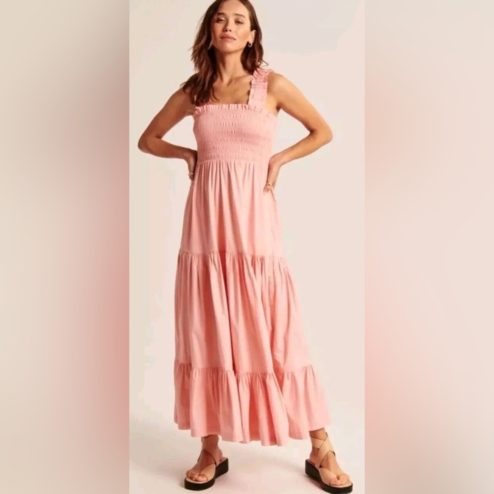 A&F Smocked Bodice Easy Maxi Dress